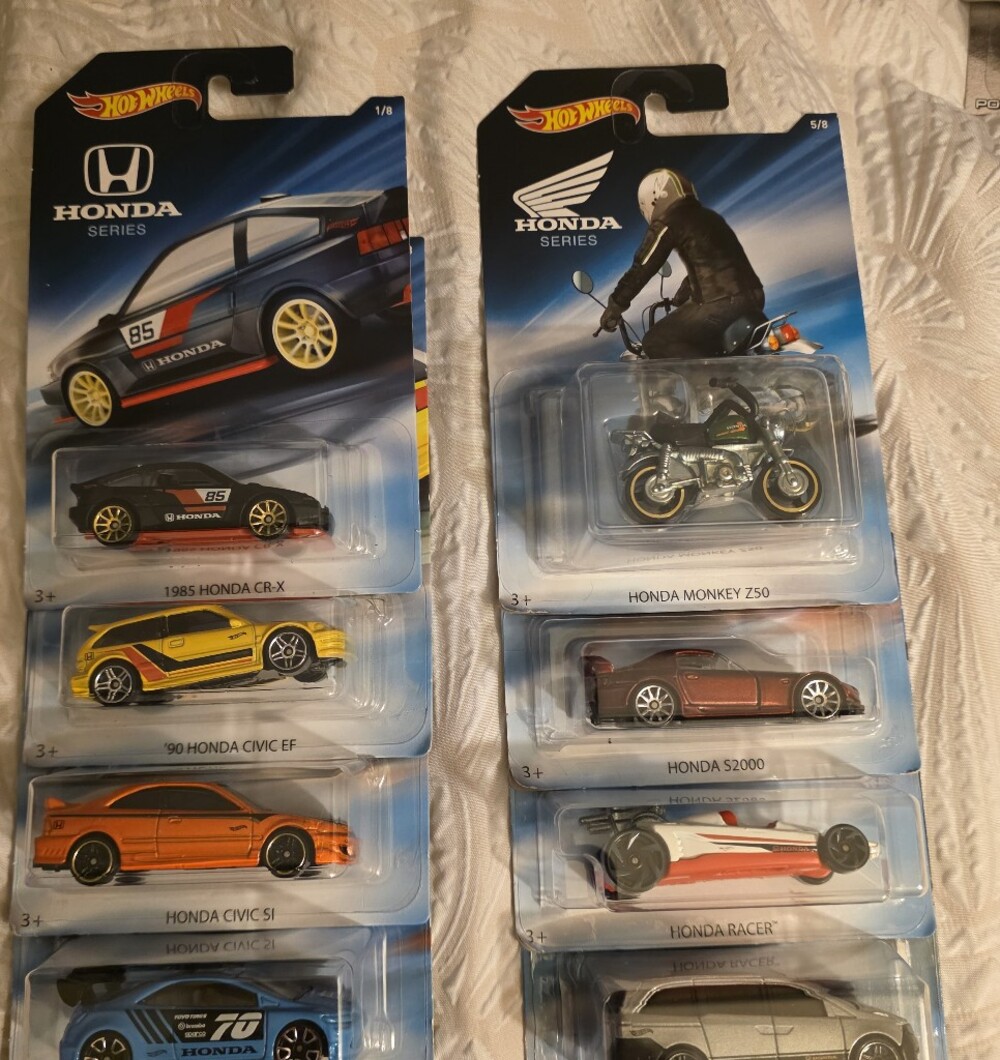 Hot Wheels 70th Anniversary Honda Car Series Set of 8 Limited Edition